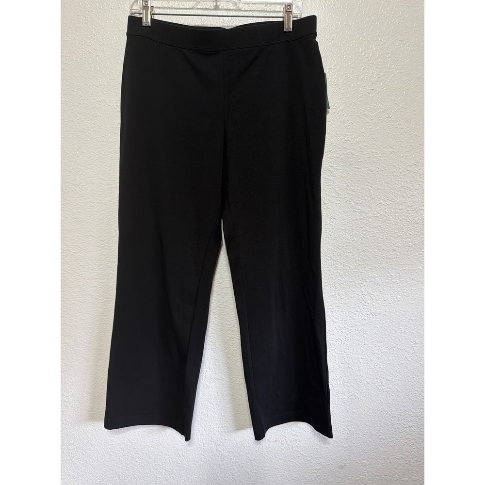 LL Bean Perfect Fit Bootcut Pants Black Medium Petite NWT